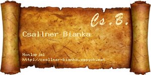 Csallner Bianka névjegykártya